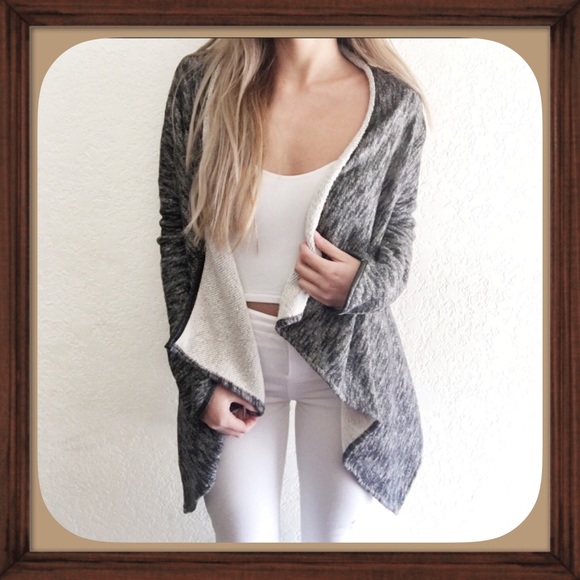 Ark & Co Sweaters - Ark & Co Gray Blend Draped Cardigan Sweater EUC